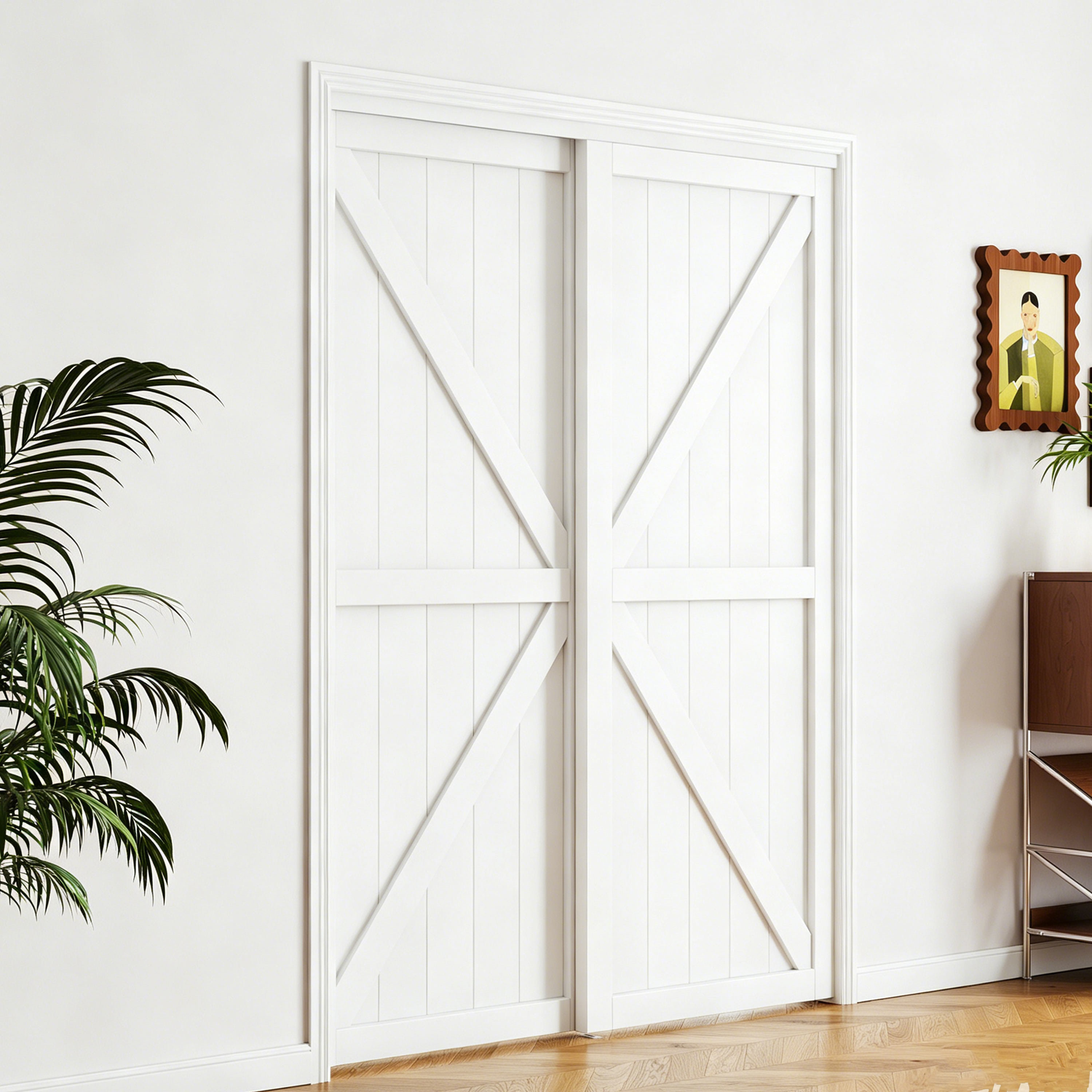 CHIC MODE K Shape Design Manufacture Wood Sliding Closet Door With